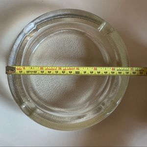 Vintage 70’s Large Heavy Thick Glass 4 Cigarettes Holder Ashtray Perfect